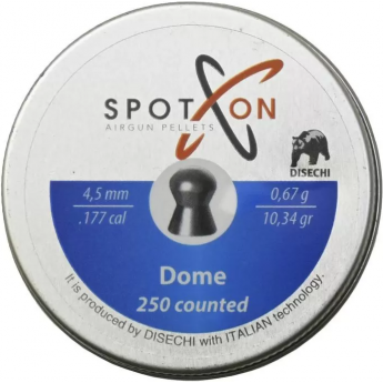 Пуля SPOTON DOME 4,5 мм, 0,67 гр. (250 шт) (150 в упаковке) Пуля SPOTON DOME 4,5 мм, 0,67 гр. (250 шт) (150 в упаковке)